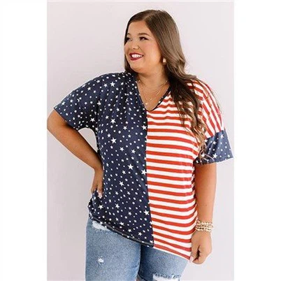 Cộng với Kích thước Sao Cờ In Yêu nước Hàng đầu